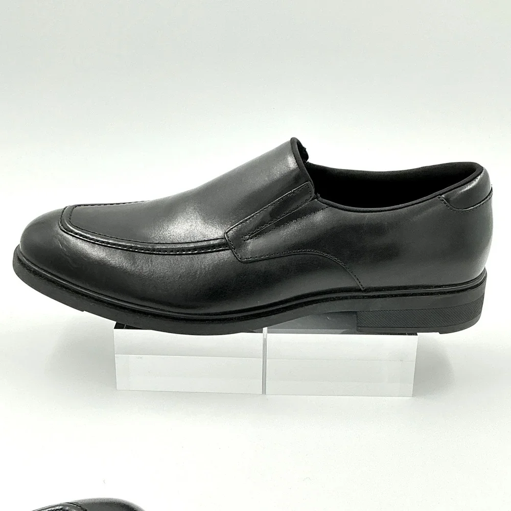 Nordstrom Rack Mens Size 12 Black Leather Slip On Loafers Ortholite